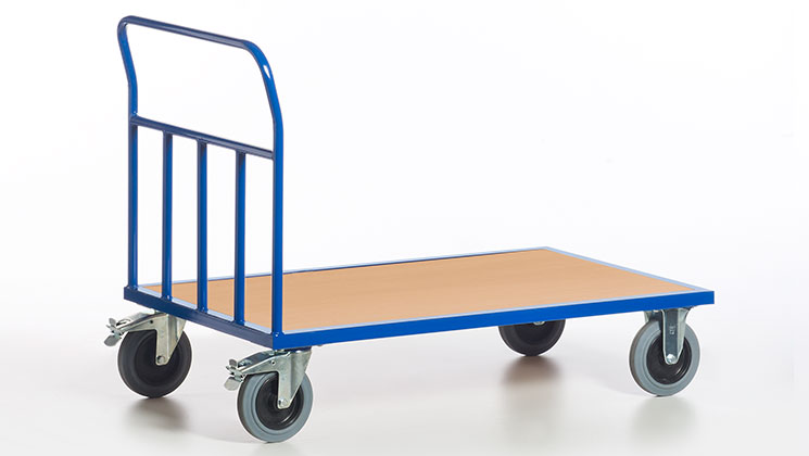 Chariot plateforme à dossier tubulaire