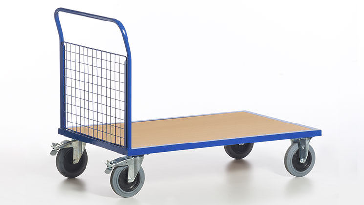 Chariot plateforme avec dossier grillagé