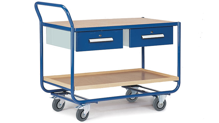 Chariot d'atelier avec 2 tiroirs