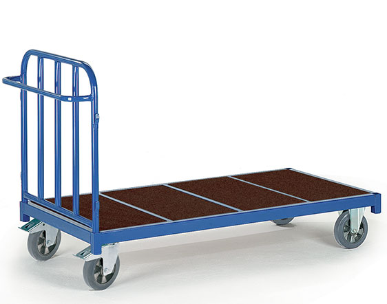 Chariot à avant-train pivotant avec ridelles rabattables