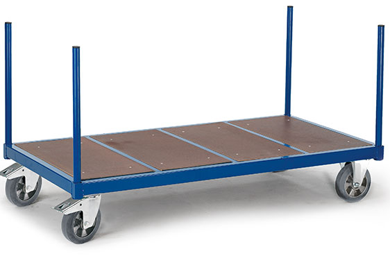 Chariot à avant-train pivotant avec ridelles rabattables